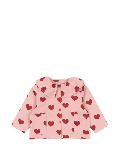 Konges Sløjd Kids' Heart-print Jacket In Pink