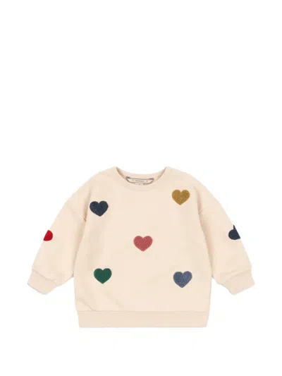 Konges Sløjd Kids' Hearts-deital Sweatshirt In Neutral
