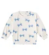Konges Sløjd Itty Bow-detail Cotton-blend Sweatshirt In Bowie Blue Gold