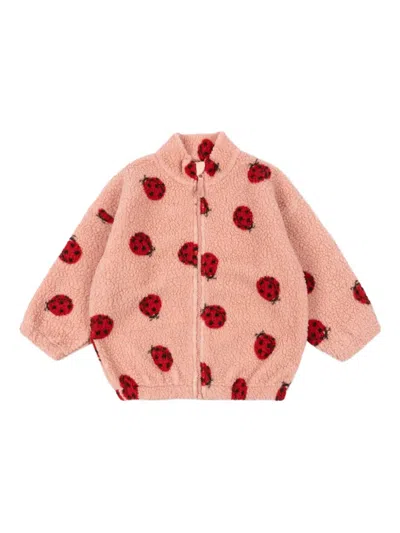 Konges Sløjd Babies' Jody Ladybug Teddy Jacket In Pink
