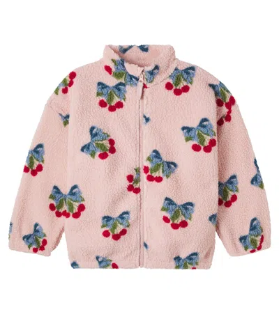 Konges Sløjd Kids' Jody Printed Teddy Jacket In Pink
