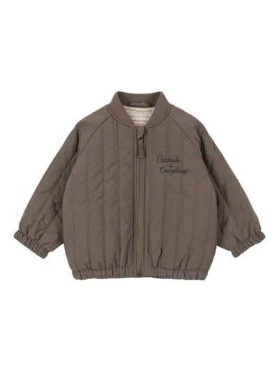 Konges Sløjd Kids' Juno Quilted Bomber Jacket In Brown