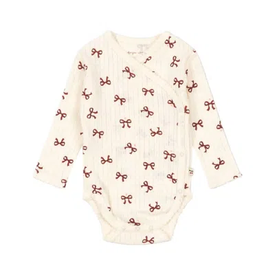 Konges Sløjd Kid's Bow Rouge Bodysuit In Cream/white