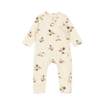 Konges Sløjd Kid's Kubi Dino Jumpsuit In Cream In Multi
