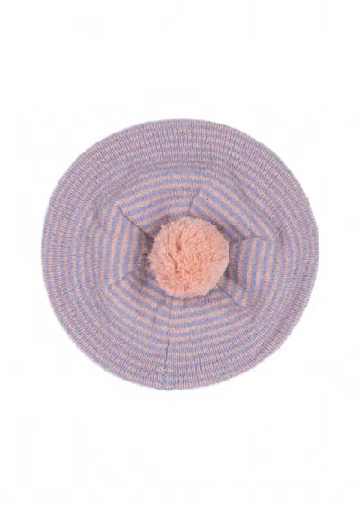 Konges Sløjd Kids' Berle Knit Beret In Purple/pink