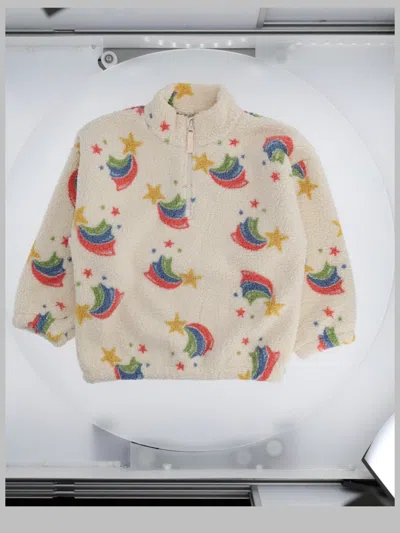 Konges Sløjd Kids Jody Teddy Half-zip Sweatshirt In Multi