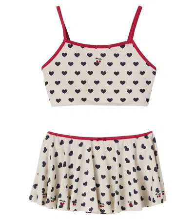 Konges Sløjd Kids' Manon Glitter Printed Bikini In Neutral