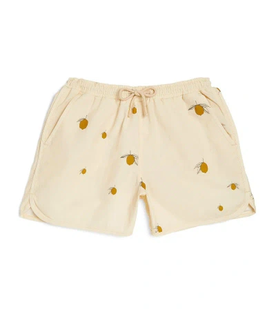 Konges Sløjd Kids' Lemon Print Asnou Swim Shorts (5-10 Years) In Multi