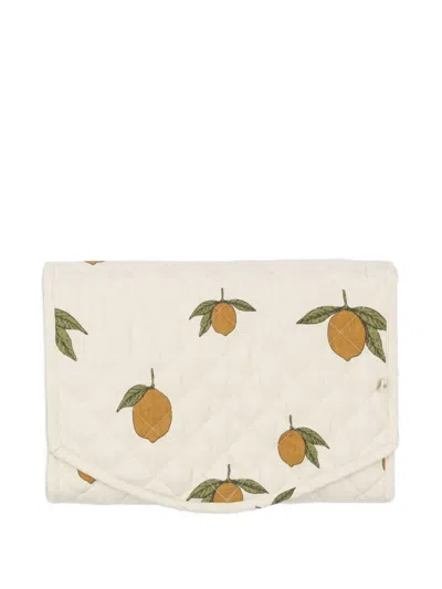 Konges Sløjd Lemon-print Quilted Changing Mat In Neutral