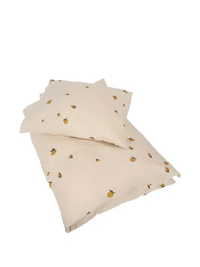 Konges Sløjd Lemon-print Bedding Set In Neutral
