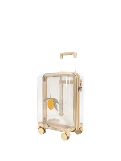 Konges Sløjd Lemon-print Transparent Suitcase In White