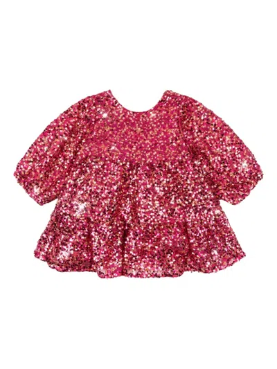 Konges Sløjd Babies' Lila Sequin Bow Dress In Red