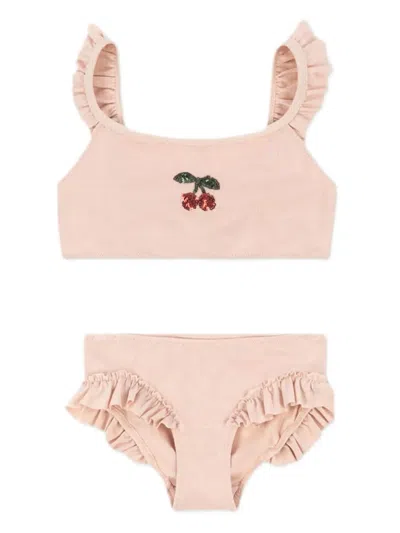 Konges Sløjd Babies' Logo-embroidered Bikini Set In Pink