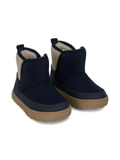 Konges Sløjd Kids' Logo-embroidered Boots In Blue
