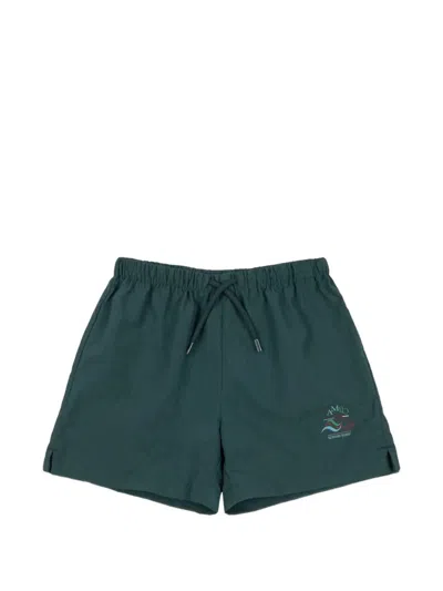 Konges Sløjd Kids' Logo-print Drawstring Shorts In Green