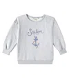 Konges Sløjd Lou Embroidered Cotton-blend Sweatshirt In Grey Melange