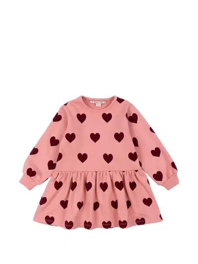 Konges Sløjd Kids' Lou Heart-print Dress In Pink