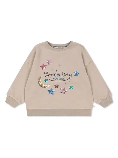 Konges Sløjd Kids' Lou Sequin Sweatshirt In Neutrals