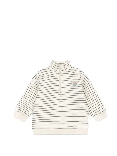 Konges Sløjd Kids' Lou Striped Zip Sweatshirt In Yellow