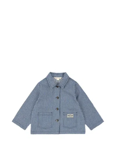 Konges Sløjd Kids' Luc Striped Denim Jacket In Blue