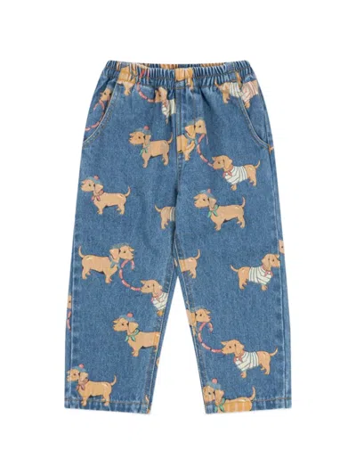 Konges Sløjd Babies' Magot Elasticated Printed Trousers In Blue