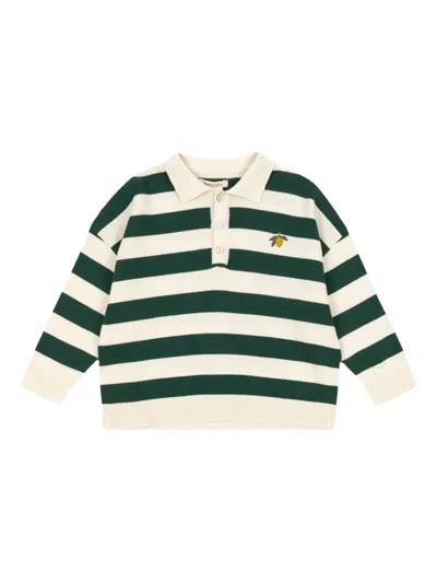 Konges Sløjd Kids' Manis Stripe Polo-neck Sweater In Neutral