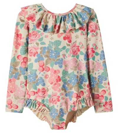 Konges Sløjd Kids' Manuca Printed Rashguard Swimsuit In Multi