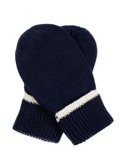 Konges Sløjd Kids' Merino Wool Mittens In Blue