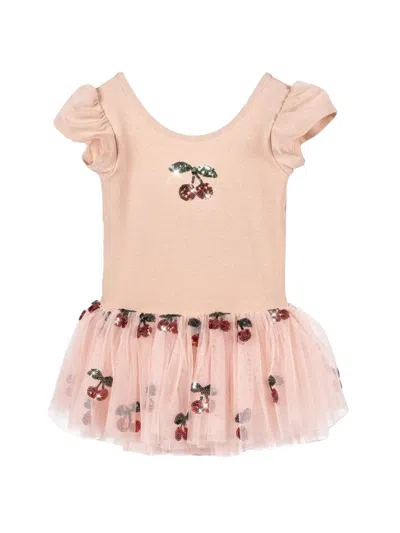 Konges Sløjd Mini Dress For Girls - Elegant Evening Style In Beige