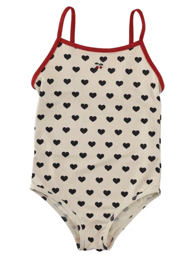 Konges Sløjd Mini Glitter Swimsuit For Girls In Beige