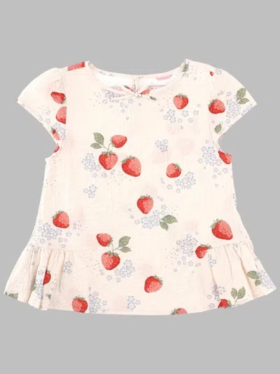 Konges Sløjd Mini Short Sleeve Top For Girls In Beige