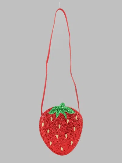 Konges Sløjd Mini Strawberry Shoulder Handbag For Girls In Red