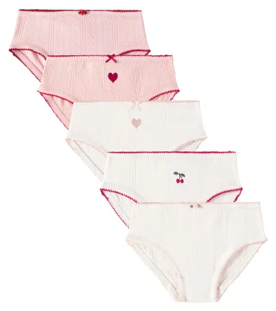 Konges Sløjd Kids' Minna Set Of 5 Cotton Briefs In Multicoloured