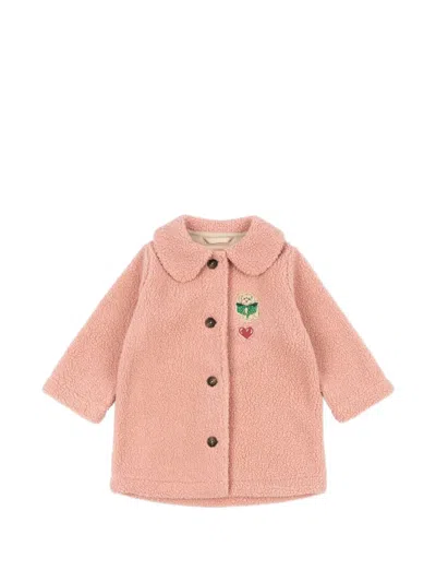 Konges Sløjd Babies' Patch-detail Teddy Coat In 粉色