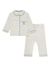 Konges Sløjd Pio Stripe Embroidered Pajama In Neutral