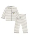 Konges Sløjd Pio Striped Embroidered Baby Top (set Of Two) In Neutral