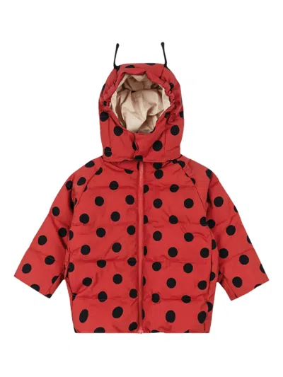 Konges Sløjd Babies' Polka-dot Hooded Jacket In Red