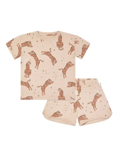 Konges Sløjd Kids' Printed Shorts Set In Neutrals