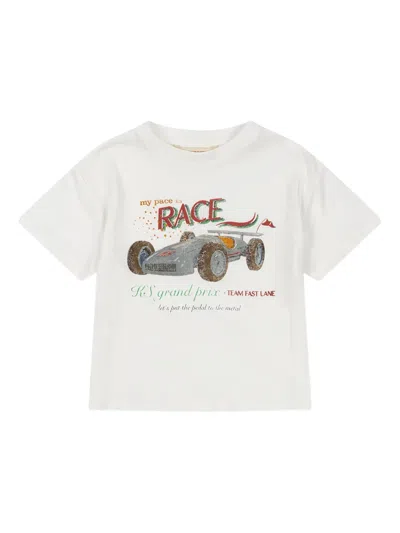 Konges Sløjd Babies' Racing Car T-shirt In White