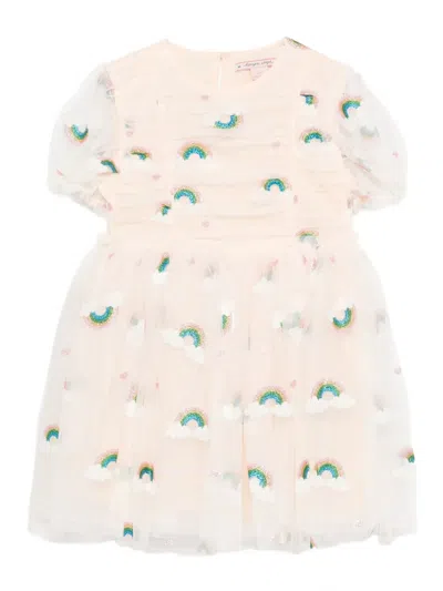 Konges Sløjd Rainbow-embellished Tulle Dress In Neutral