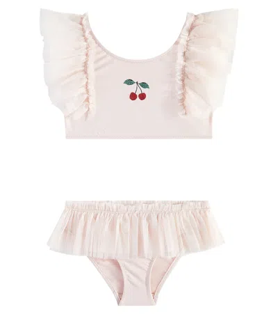 Konges Sløjd Kids' Ruffled Tulle Bikini In Pink