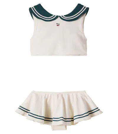 Konges Sløjd Kids' Sailor Seersucker Bikini In Neutral