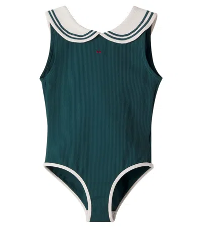Konges Sløjd Kids' Sailor Swimsuit In Green