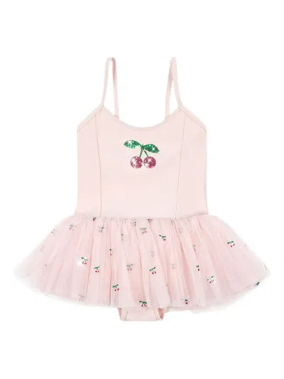 Konges Sløjd Kids' Sequin-cherry Tulle Dress In Pink
