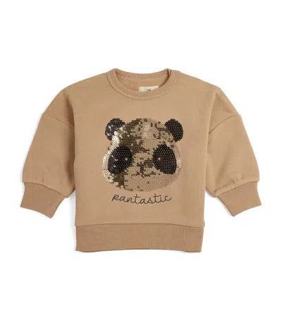 Konges Sløjd Sequin Panda Sweatshirt (9 Months-4 Years) In Beige