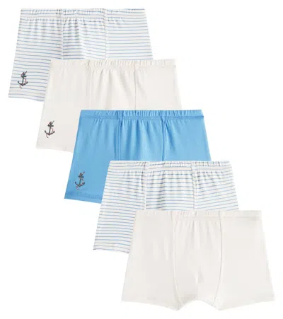 Konges Sløjd Kids' Set Of 5 Cotton Boxer Briefs In Multicoloured