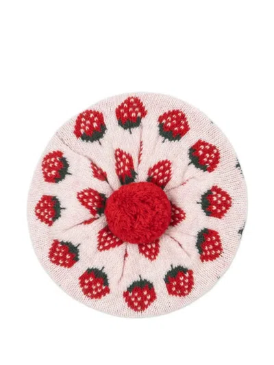 Konges Sløjd Kids' Strawberry-embellishment Beanie Hat In Multi