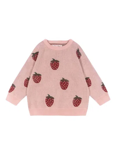 Konges Sløjd Babies' Strawberry-print Jumper In Pink