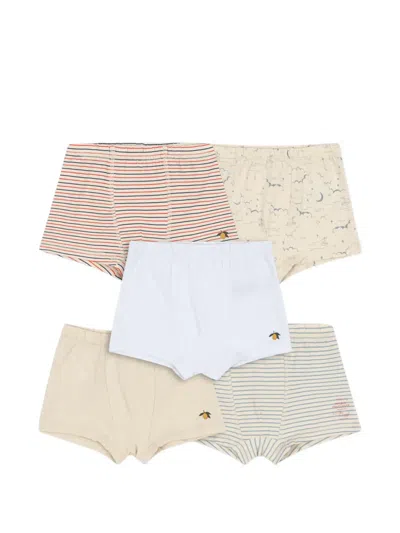 Konges Sløjd Kids' Striped Boxers (pack Of Five) In Multi