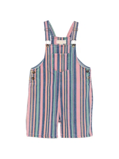 Konges Sløjd Kids' Striped Dungarees In Pink